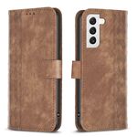 Custodia per telefono in pelle goffrata scozzese per Samsung Galaxy S22 + 5G (marrone)