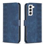 Custodia per telefono in pelle goffrata scozzese per Samsung Galaxy S22 + 5G (blu)