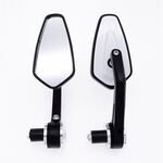 Maniglia per moto Specchietto retrovisore in ciliegio interamente in alluminio (argento)
