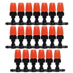 20 pz TF-118 Giardinaggio Irrigazione Sistema di irrigazione a goccia Set Accessori Entrambi i lati Connessione 4/7mm Capillare (Arancione)