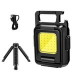 Torcia COB a doppia faccia Mini portachiavi Luce da campeggio con supporto