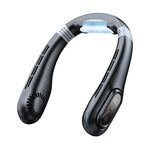 J18 Ventola di raffreddamento a collo appeso Ventola portatile con display digitale senza lama (nero)