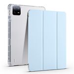 Per Xiaomi Pad 6/6 Pro Custodia per tablet in pelle TPU trasparente a 3 pieghe con slot per penna (blu ghiaccio)