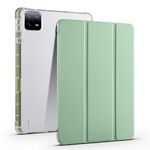 Per Xiaomi Pad 6/6 Pro Custodia per tablet in pelle TPU trasparente a 3 pieghe con slot per penna (verde)