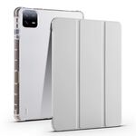 Per Xiaomi Pad 6/6 Pro Custodia per tablet in pelle TPU trasparente a 3 pieghe con slot per penna (grigio siderale)
