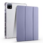 Per Xiaomi Pad 6/6 Pro Custodia per tablet in pelle TPU trasparente a 3 pieghe con slot per penna (lavanda viola)