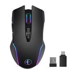 E50 2.4G Wireless Mouse Jiggler Mouse cordless portatile con 7 tasti (nero)