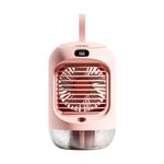 RD22 Ventola rotante per umidificazione Luce calda Atmosfera Luce Agitazione automatica Testa con display digitale Raffreddatore d'aria (rosa)