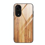 Per OPPO A1 Pro Custodia per cellulare in vetro TPU con venature del legno (giallo)