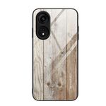 Per OPPO A1 Pro Custodia per cellulare in vetro TPU con venature del legno (grigio)