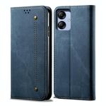 Custodia in pelle per Samsung Galaxy A04e Denim Texture (blu)