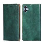 Per Samsung Galaxy A04e 4G Custodia per telefono in pelle magnetica tinta unita lucida olio (verde)