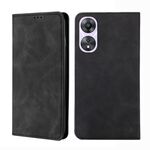 Per OPPO A58 5G Skin Feel Custodia per telefono in pelle con vibrazione orizzontale magnetica (nera)