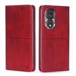 For Honor 80 Custodia per telefono in pelle con vibrazione orizzontale magnetica a forma di mucca (rosso)