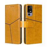 Per TCL 40R 5G Custodia per cellulare orizzontale in pelle con cuciture geometriche (giallo)