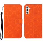 Per Samsung Galaxy A34 custodia in pelle con motivo in rilievo stile etnico (arancione)