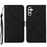 Per Samsung Galaxy A54 custodia in pelle con motivo in rilievo stile etnico (nero)