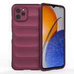 Per Huawei nova Y61 Magic Shield TPU + custodia per telefono in flanella (vino rosso)