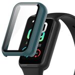 Per Amazfit Band 7 PC + custodia protettiva integrata in vetro temperato (verde pino)