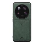 Per Xiaomi 13 Ultra Denior PU Cover posteriore Custodia per telefono con slot per schede (verde)