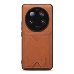 Per Xiaomi 13 Ultra Denior PU Cover posteriore Custodia per telefono con slot per schede (marrone)