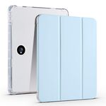 Per OPPO Pad 2 11.6 2023 Custodia per tablet in pelle TPU trasparente a 3 pieghe con slot per penna (blu ghiaccio)
