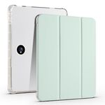 Per OPPO Pad 2 11.6 2023 Custodia per tablet in pelle TPU trasparente a 3 pieghe con slot per penna (verde chiaro)
