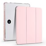Per OPPO Pad 2 11.6 2023 Custodia per tablet in pelle TPU trasparente a 3 pieghe con slot per penna (rosa sabbia)