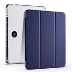 Per OPPO Pad 2 11.6 2023 Custodia per tablet in pelle TPU trasparente a 3 pieghe con slot per penna (blu scuro)
