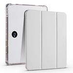 Per OPPO Pad 2 11.6 2023 Custodia per tablet in pelle TPU trasparente a 3 pieghe con slot per penna (grigio siderale)