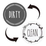 2 magneti rotondi per lavastoviglie Clean Dirty Sign Copertura magnetica per lavastoviglie a doppia faccia (grigio bianco)