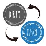 2 magneti rotondi per lavastoviglie Clean Dirty Sign Coperchio magnete per lavastoviglie a doppia faccia (grigio blu)