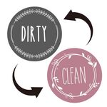 2 magneti rotondi per lavastoviglie Clean Dirty Sign Coperchio magnete per lavastoviglie a doppia faccia (grigio rosa)