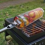 Aggiornamento con manico per barbecue Cestello per barbecue in acciaio inossidabile 30 cm + manico 18 cm