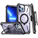 Custodia per telefono con supporto magnetico MagSafe per iPhone 12 Pro Max Armor Series con clip posteriore (viola)