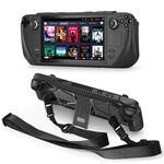 Custodia per console di gioco antiurto per Steam Deck con supporto e tracolla (nero)