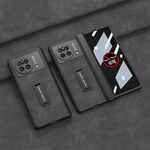 Per vivo X Fold GKK Custodia per telefono in pelle a copertura totale integrata a prova di peep con supporto (nero)