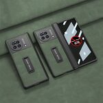Per vivo X Fold GKK Custodia per telefono in pelle a copertura totale integrata a prova di peep con supporto (verde)