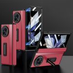 Custodia per telefono in pelle con cerniera pieghevole integrata per vivo X Fold2 GKK con supporto (rosso)
