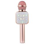 WS-1818 Microfono lampeggiante con luce a LED Microfono wireless Bluetooth audio autonomo (oro rosa)