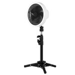 ZK-01 Ventilatore per treppiede da campeggio all'aperto da 7 pollici con luce a LED Ventilatore portatile multifunzionale per banca di alimentazione (bianco)