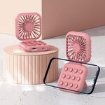 Ventilatore per mini telefono con collo pieghevole Ventilatore per banca di alimentazione con ricarica USB (rosa)