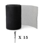 La protezione per grondaia in plastica impedisce a foglie o detriti di intasare pluviali e scarichi, larghezza x lunghezza: 18 cm x 8 m con 15 chiodi
