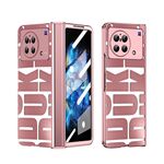 Per vivo X Fold Custodia per telefono pieghevole galvanica integrata con cerniera (oro rosa)