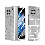 Custodia per telefono pieghevole galvanica integrata per vivo X Fold con cerniera (argento)