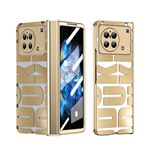 Custodia per telefono pieghevole galvanica integrata per vivo X Fold con cerniera (Tyrant Gold)