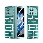 Custodia per telefono pieghevole galvanica integrata per vivo X Fold con cerniera (verde)