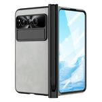 Per Google Pixel Fold Custodia per telefono all-inclusive Napa Texture integrata con slot per penna (bianco)