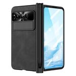 Per Google Pixel Fold Custodia per telefono all-inclusive Napa Texture integrata con slot per penna (nero)
