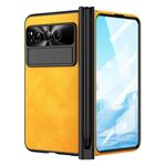 Per Google Pixel Fold Custodia per telefono all-inclusive Napa Texture integrata con slot per penna (giallo)
